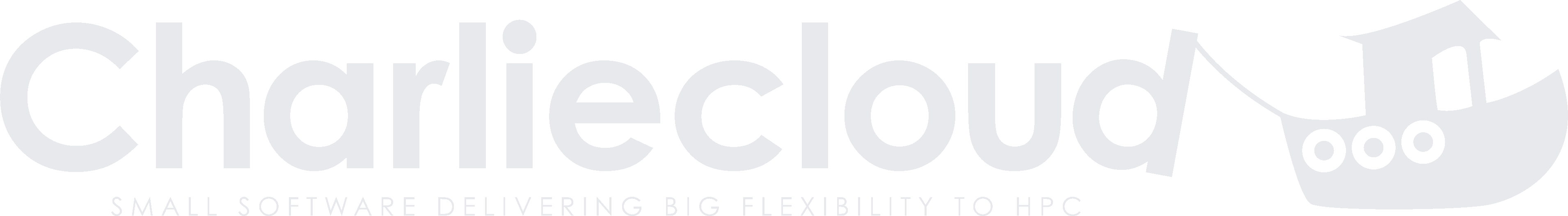 Charliecloud logo with tagline “small software delivering big flexibility to
HPC